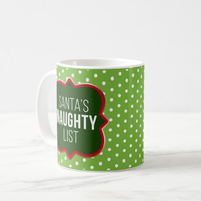 Mug Photo personnalisée Père Noël Liste des vilains (Devant gauche)
