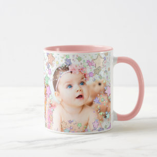Mug Photo personnalisée Starry Baby Photo Pink Coffee 