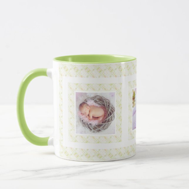 Mug Photo personnalisée Vert Motif Fête des mères mama (Gauche)