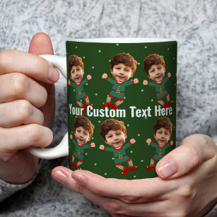 Mug Photo personnalisée Visage drôle Noël Elf Kid