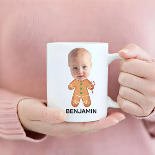 Mug Photo Personnalisée Visage drôle Noël Gingerbread 