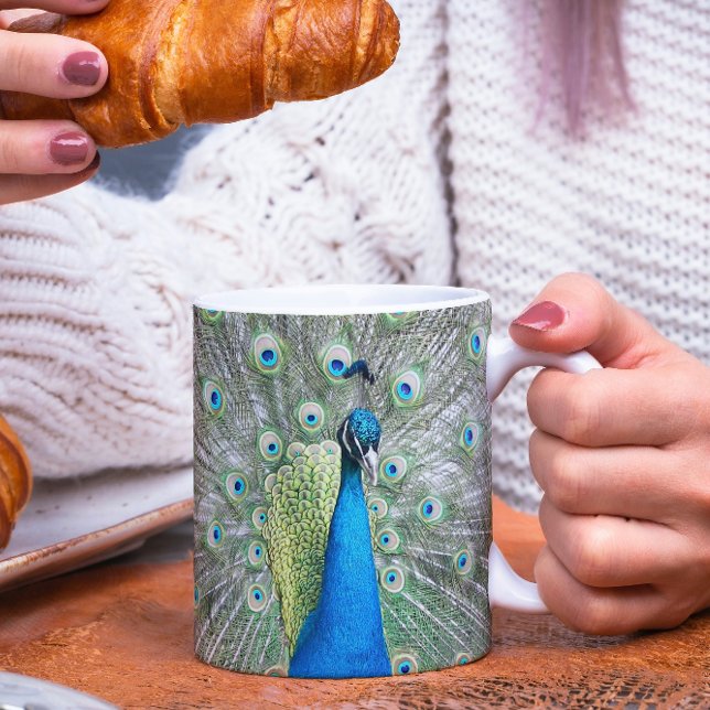 Mug Photo Plumage Peacock bleu (In Situ Food)