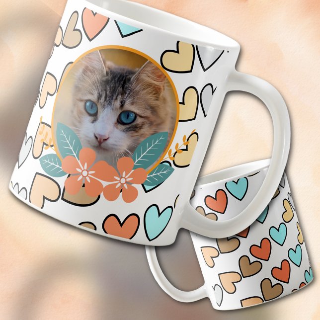 Mug Photo pour animaux de compagnie sur les coeurs (Créateur téléchargé)