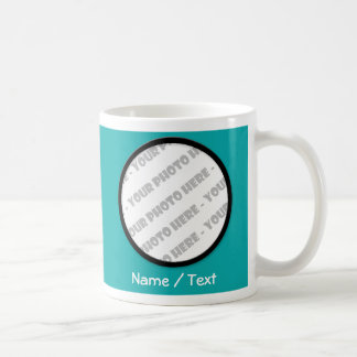 Mug Photo Ronde Turquoise et Musique de texte - Créez