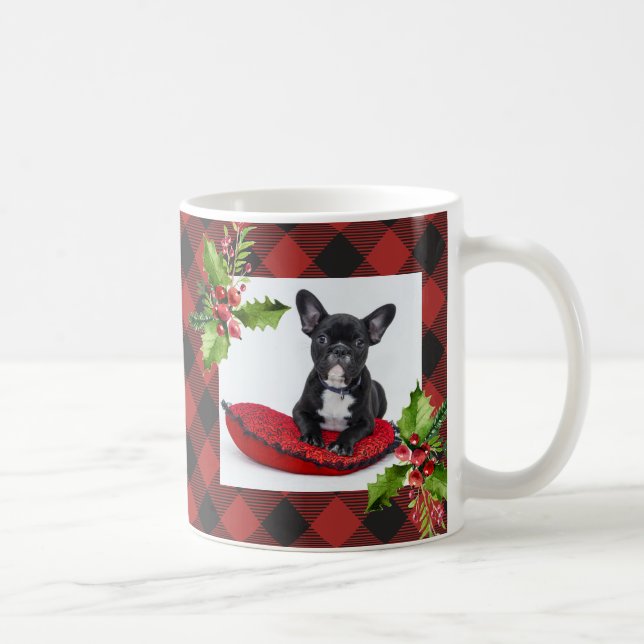 Mug Photo rouge de Noël de plaid de Buffalo (Droite)