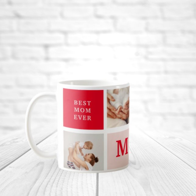 Mug Photo Rouge et rose Meilleure mère Ever Venin (Créateur téléchargé)