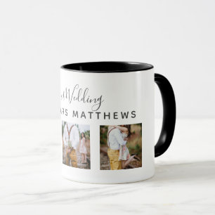 Mug Photo Rustic Collage Monogram NEWLYWEDS WEDDING