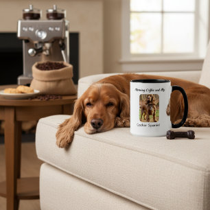Mug Photo souvenir Cocker Spaniel Brun Personnaliser