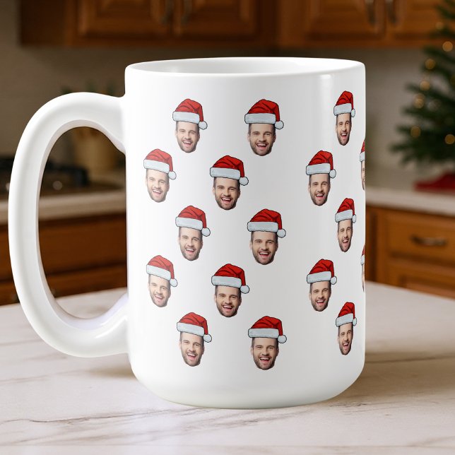Mug Photo sur mesure Santa Hat Cadeau de Noël (Créateur téléchargé)
