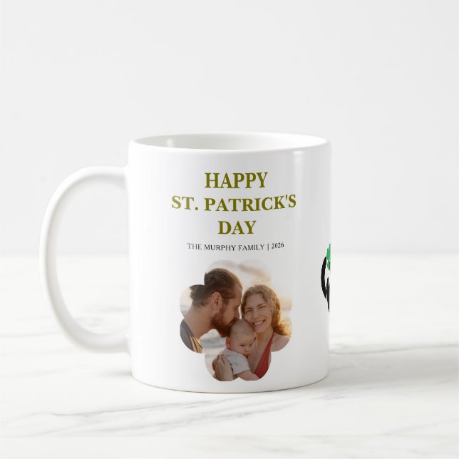 Mug Photo Trèfle Chat Noir Chanceux St. Patrick H (Gauche)