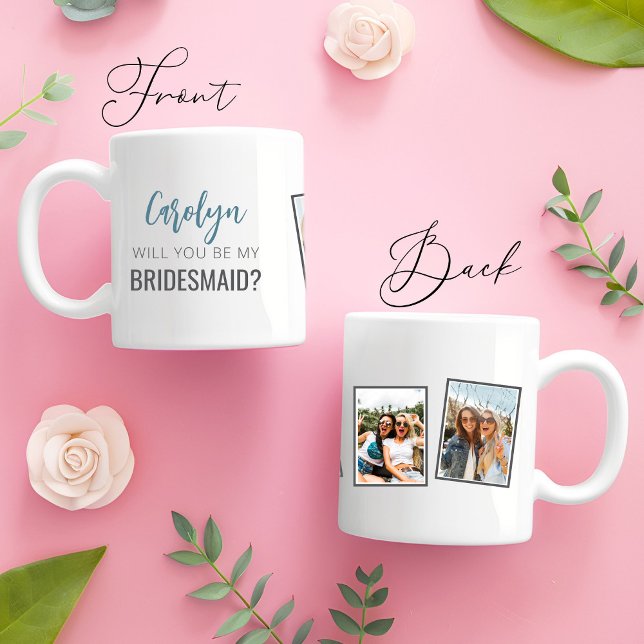 Mug Photo "Veux-tu être ma demoiselle d'honneur?  (Front and Back Of Will You Be My Bridesmaid Mug gift for bridal party)