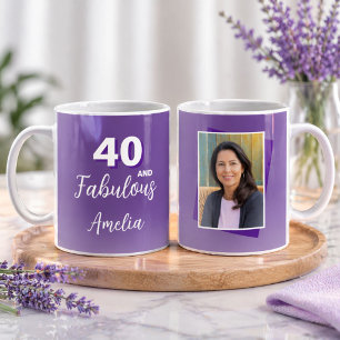 Mug Photo Violet 40 et Merveilleux 40e Anniversaire