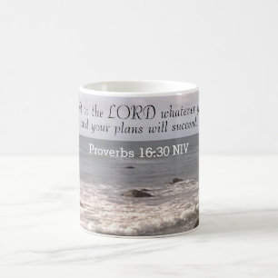 Mug Photo Wavy Ocean Shore Proverbes Bible Verse