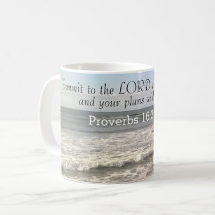 Mug Photo Wavy Ocean Shore Proverbes Bible Verse