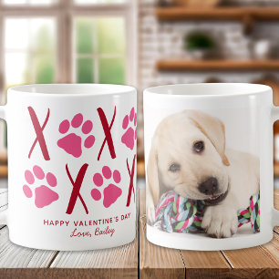 Mug Photo XOXO Cute Pet Puppy Dog, Jour des Valentines