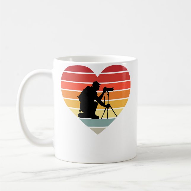 Mug Photograph Camera Vintage Heart I Love Photography (Gauche)