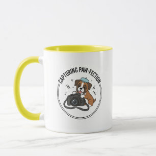 Mug Photographe Chien Boxer Mignon Dessin Animé Jaune