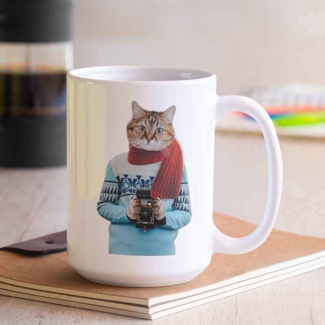 Mug Photographe de chat en Vintage Sweater Quirky (Créateur téléchargé)