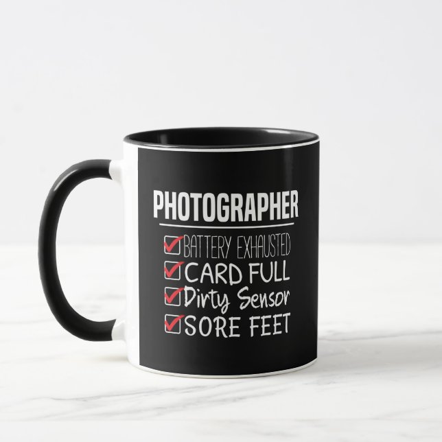 Mug Photographe - Liste de contrôle de la photographie (Gauche)