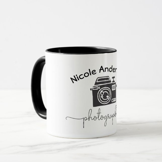 Mug Photographie Caméra moderne minimal Logo Graphique (Devant gauche)