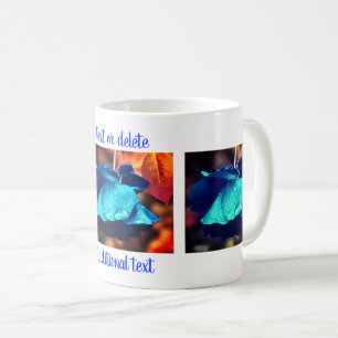 Mug Photographie d'art floral Rose bleu personnalisée 