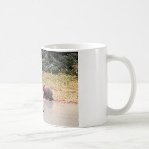 Mug Photographie de Grizzly Mother, 2 Cubs, Rivière, A