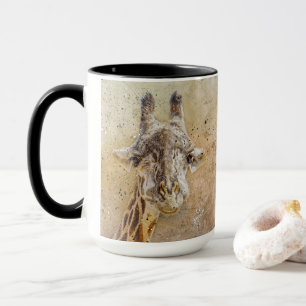 Mug Photographie de la girafe de Grinning Aquarelle mo