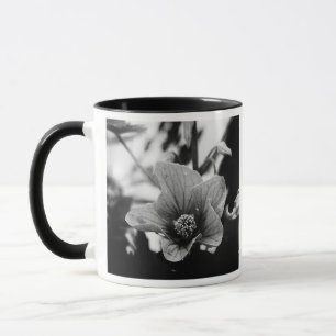 Mug Photographie florale noire et blanche