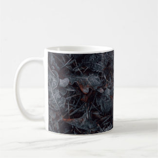 MUG PHOTOGRAPHIE MACRO DE FEUILLES GRIS ET BROWN