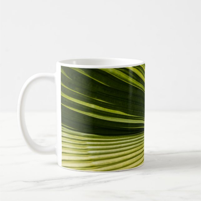 Mug Photographie macro de la feuille verte (Gauche)