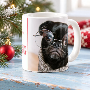 Mug Photographie personnalisée de chien de Noël drôle