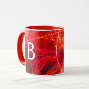 Mug PHOTON FROID Rouge Jaune Fractale Frotles Monogram