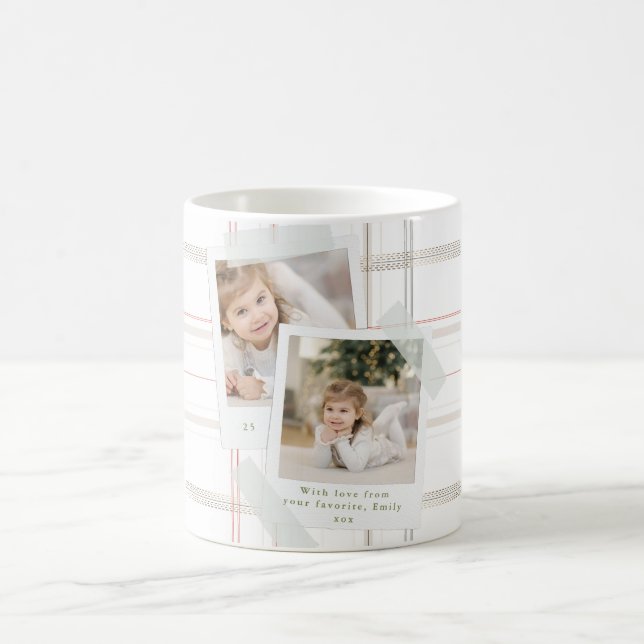 Mug Photos classiques Plaid Cosy Cabine blanc Check (Centre)