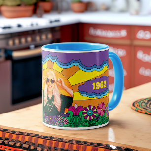 Mug Photos colorées des années 60 Flower Hippie