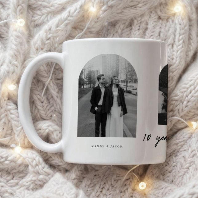 Mug Photos de couple de mariage modernes pour les 10 a (Créateur téléchargé)