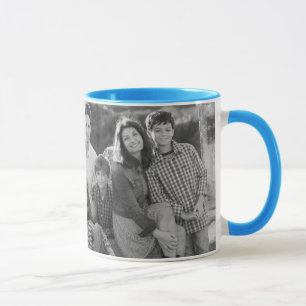 Mug Photos de famille bleues des ananas de colorant