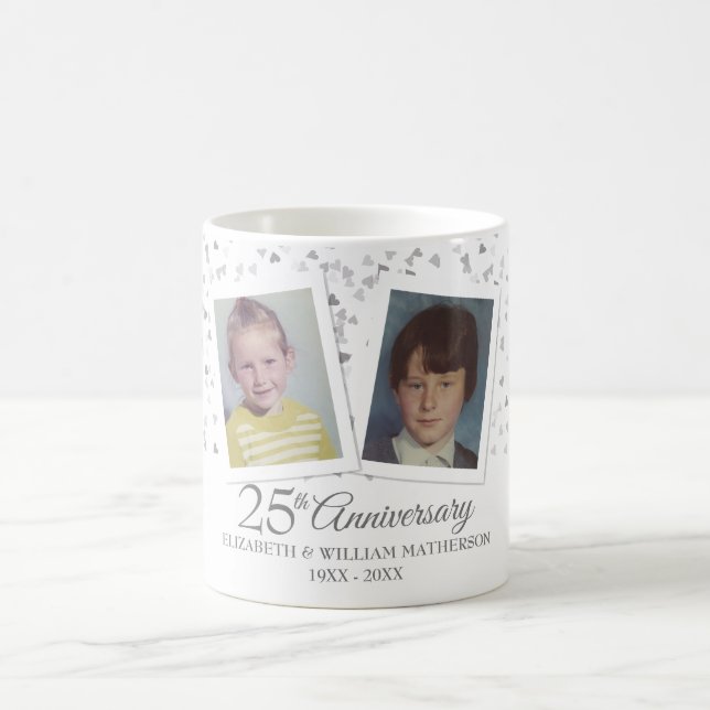 Mug Photos d'enfance pour les 25 ans de mariage Argent (Centre)