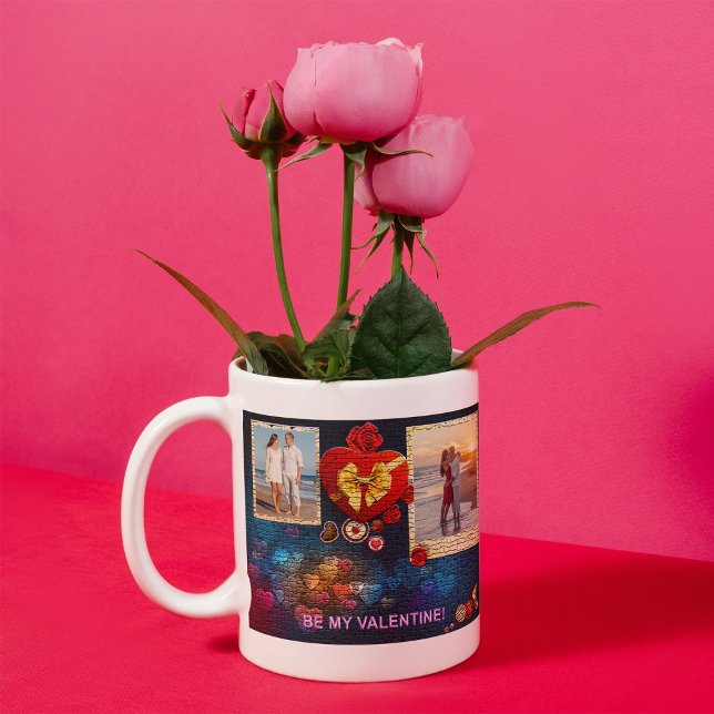 Mug Photos et nom personnalisés Coeur Soyez ma mosaïqu (Créateur téléchargé)