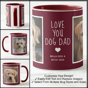 Mug Photos Papa Chien Moderne Marron C31 & Blanc Je T'