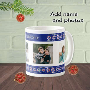 Mug Photos personnalisées et nom motif de noël