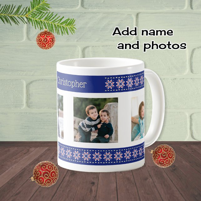 Mug Photos personnalisées et nom motif de noël (Créateur téléchargé)