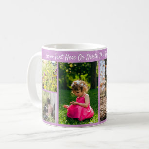 Mug Photos Personnalisées Texte/ Joli Faux Purple Moti