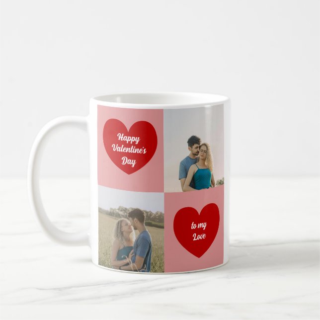 Mug Photos personnalisés Cœurs Graphique Saint-Valenti (Gauche)