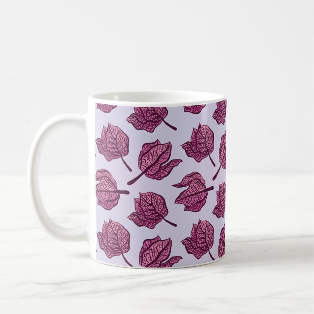 Mug Physalis rose Fleur Motif Pastel Botanique (Gauche)