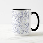 Mug Physics équations dans Blue Pen //<br><div class="desc">Équations de physique écrites à la main en stylo bleu. Toutes les équations de physique les plus courantes. Un cadeau parfait pour un scientifique,  un chimiste ou un amateur de physique !</div>
