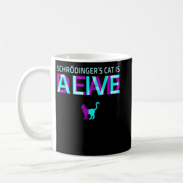 Mug Physique Étudiant quantique Nerd mort vivant Schrö (Gauche)