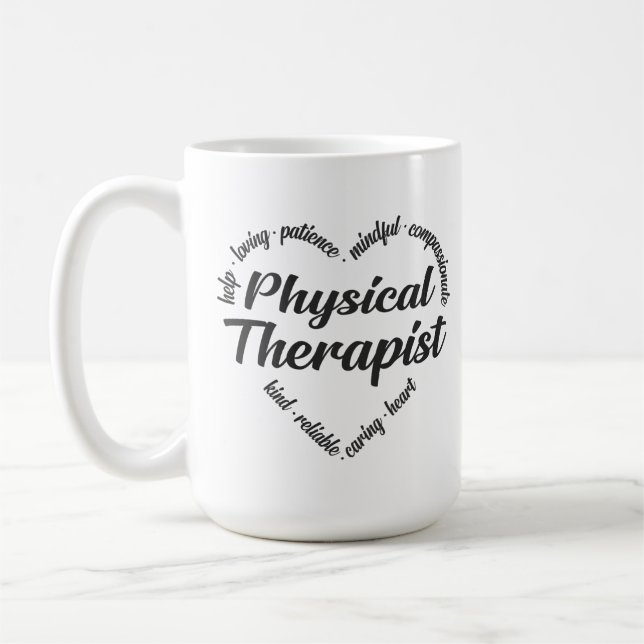 Mug Physothérapeute Mot du coeur Nuage (Gauche)