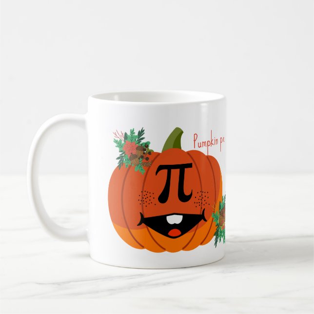 Mug pi citrouille, signe mathématique sur un citrouill (Gauche)