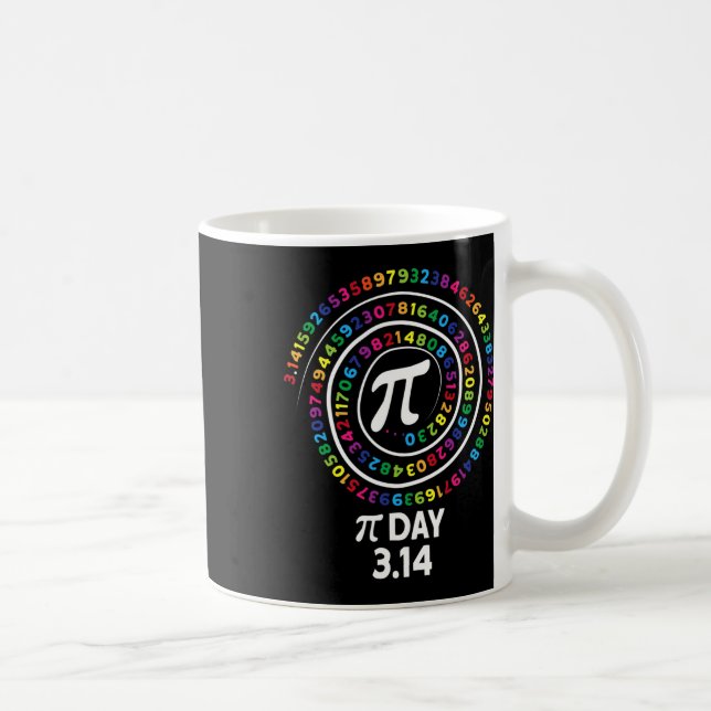 Mug Pi Jour Numéros De Couleur Spirale 3.14 Joyeux Jou (Droite)