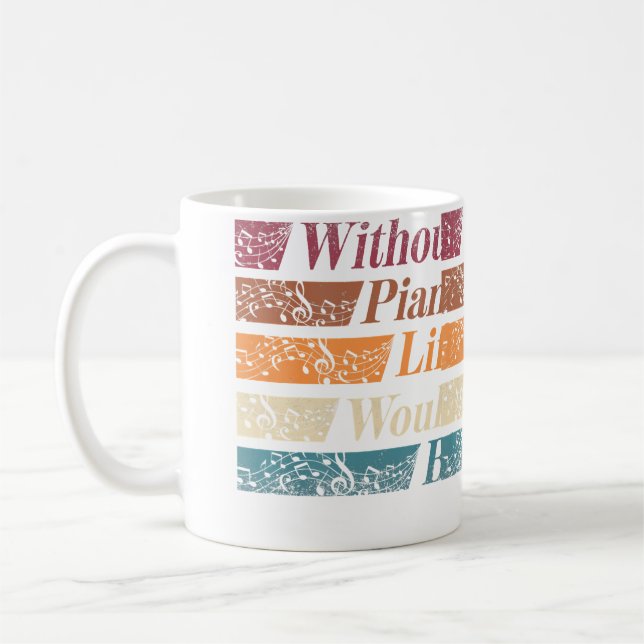 Mug Pianist Piano Player Keyboard Without Piano (Gauche)